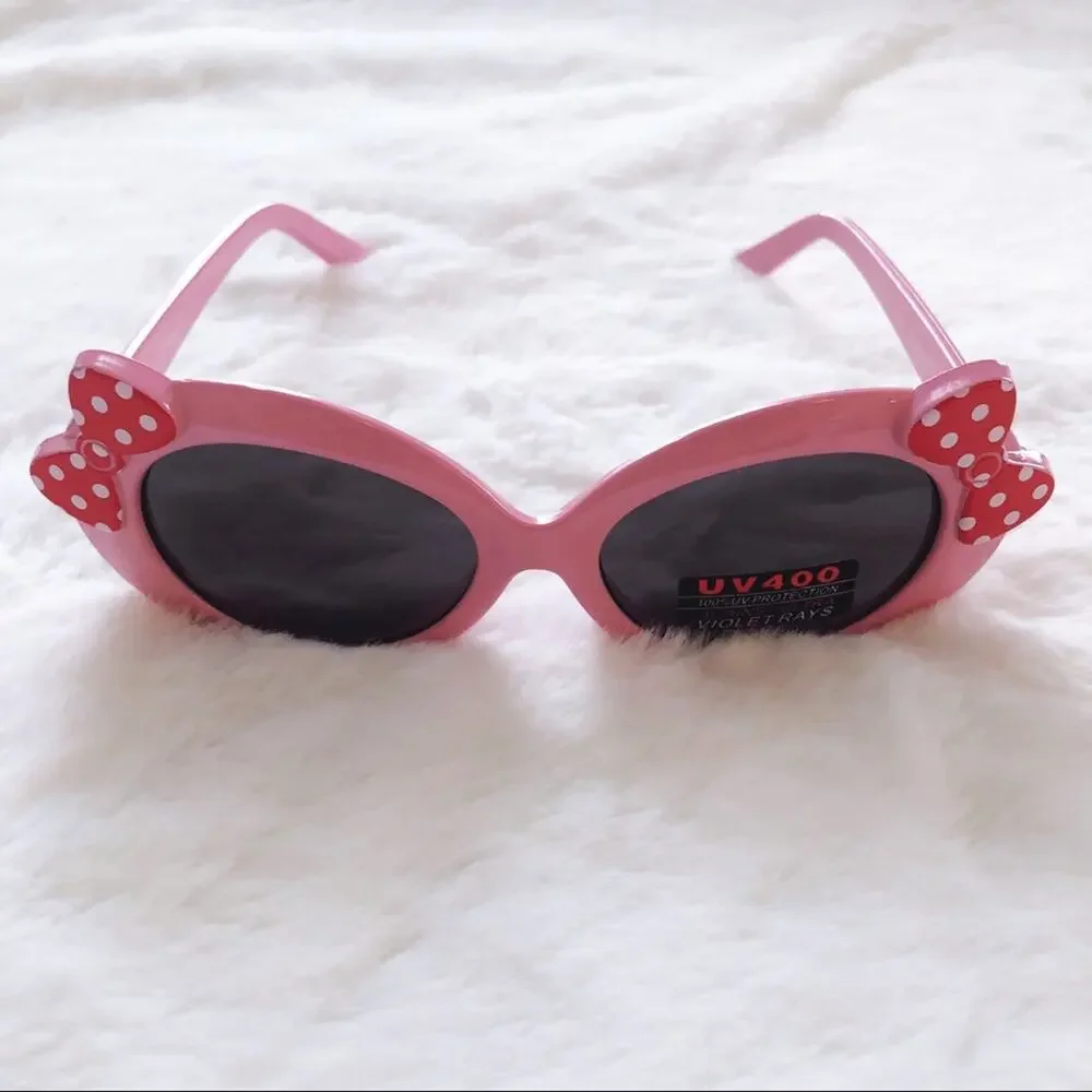 Everly Pink Toddler Girl Fashion Bow Sunglasses